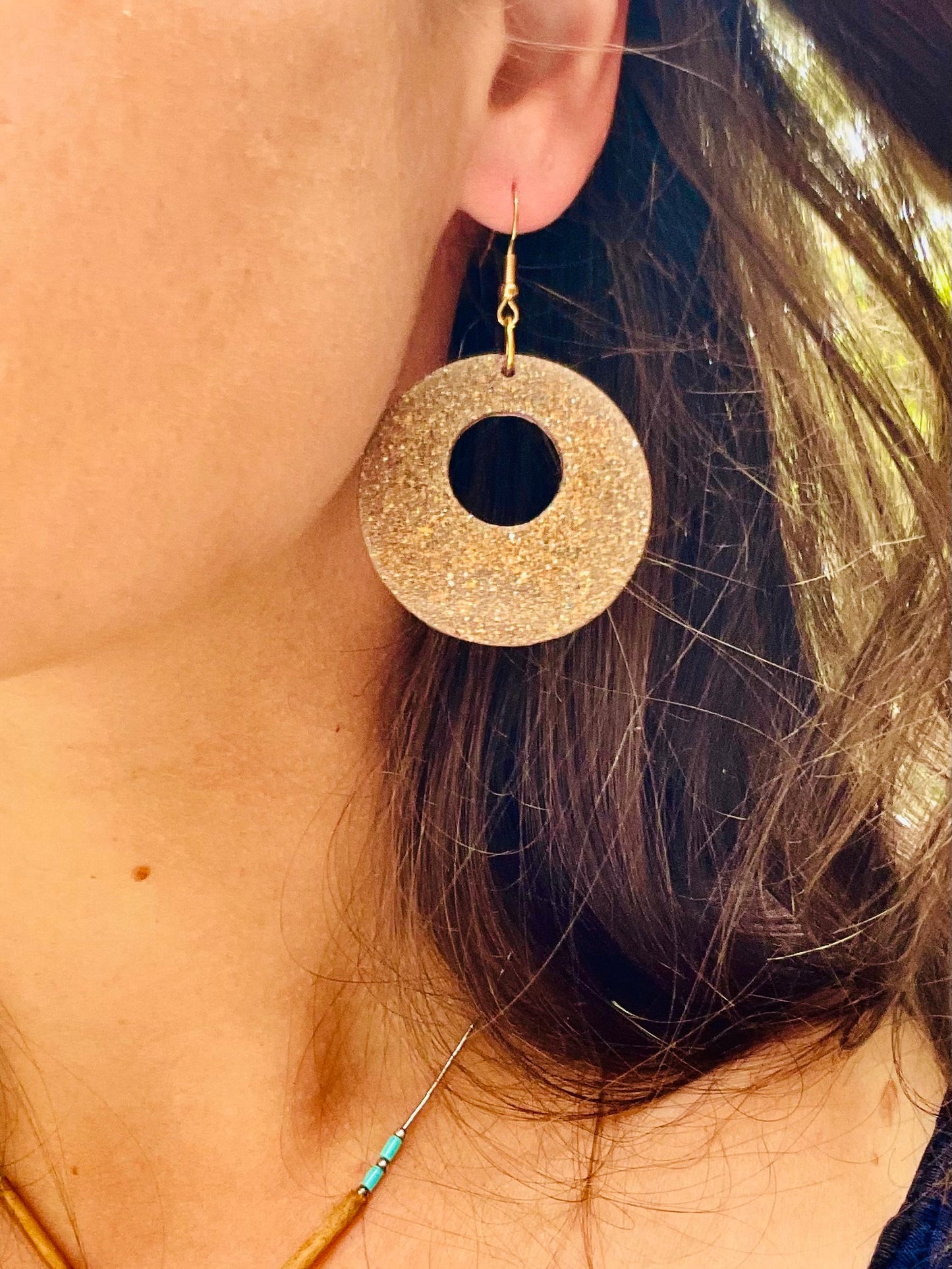 Boucles d'oreilles style 60's pailletées