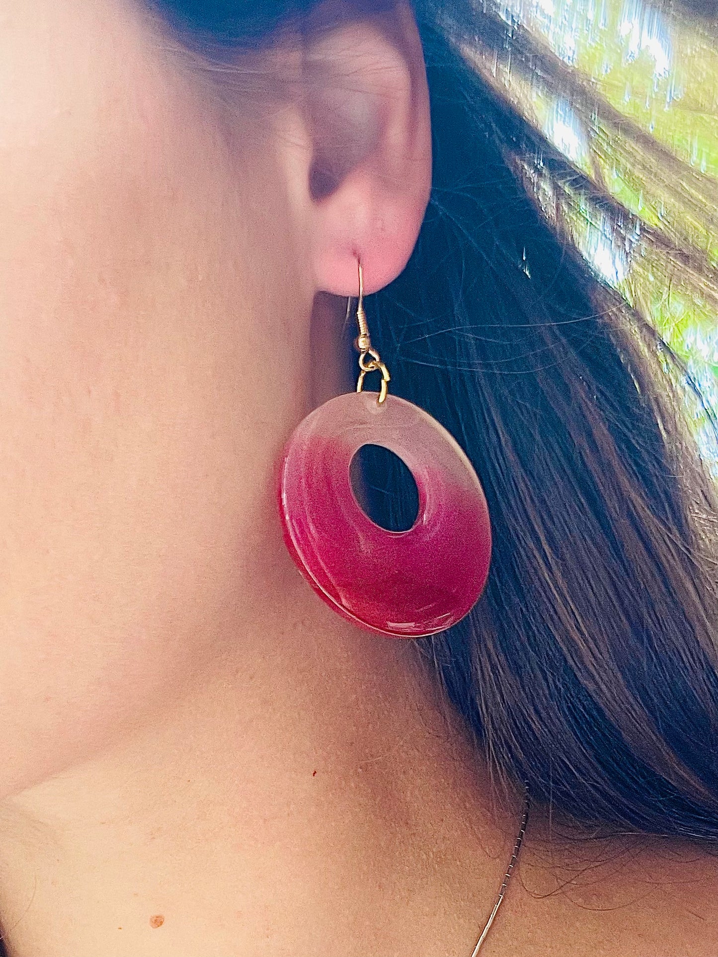 Boucles d'oreilles dégradé de roses
