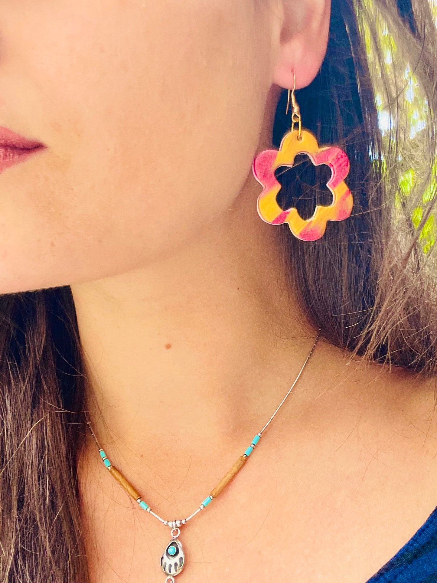 Boucles d'oreilles 60's fleurs