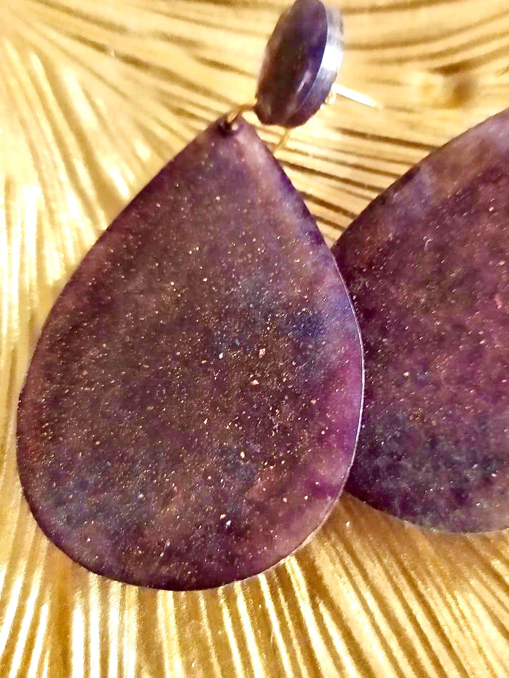 Boucles d'oreilles larme pailletée