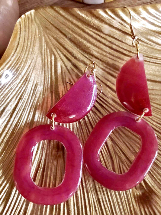 Boucles d'oreilles dégradé de roses