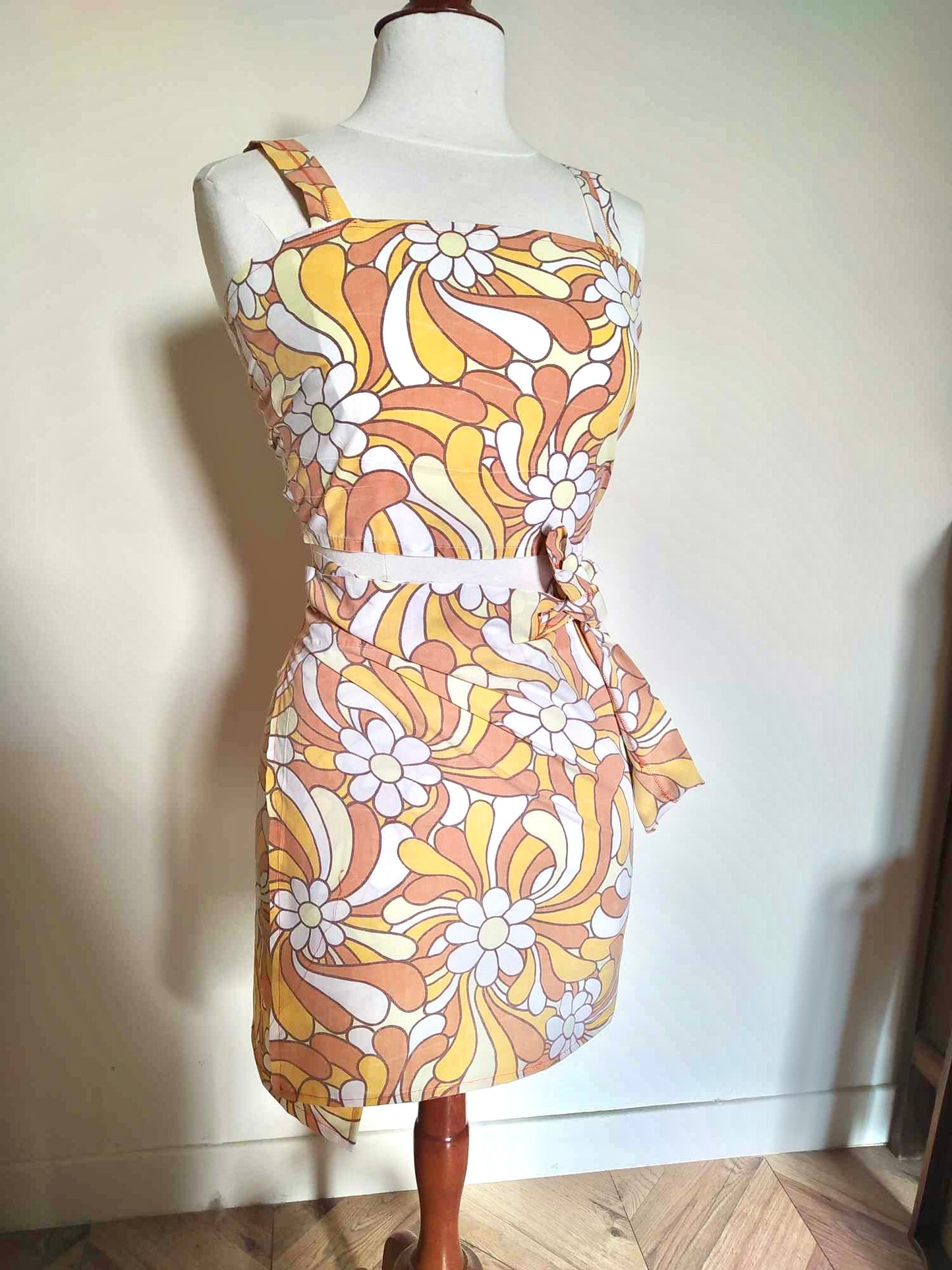 Top fait main dos nu sixties orange