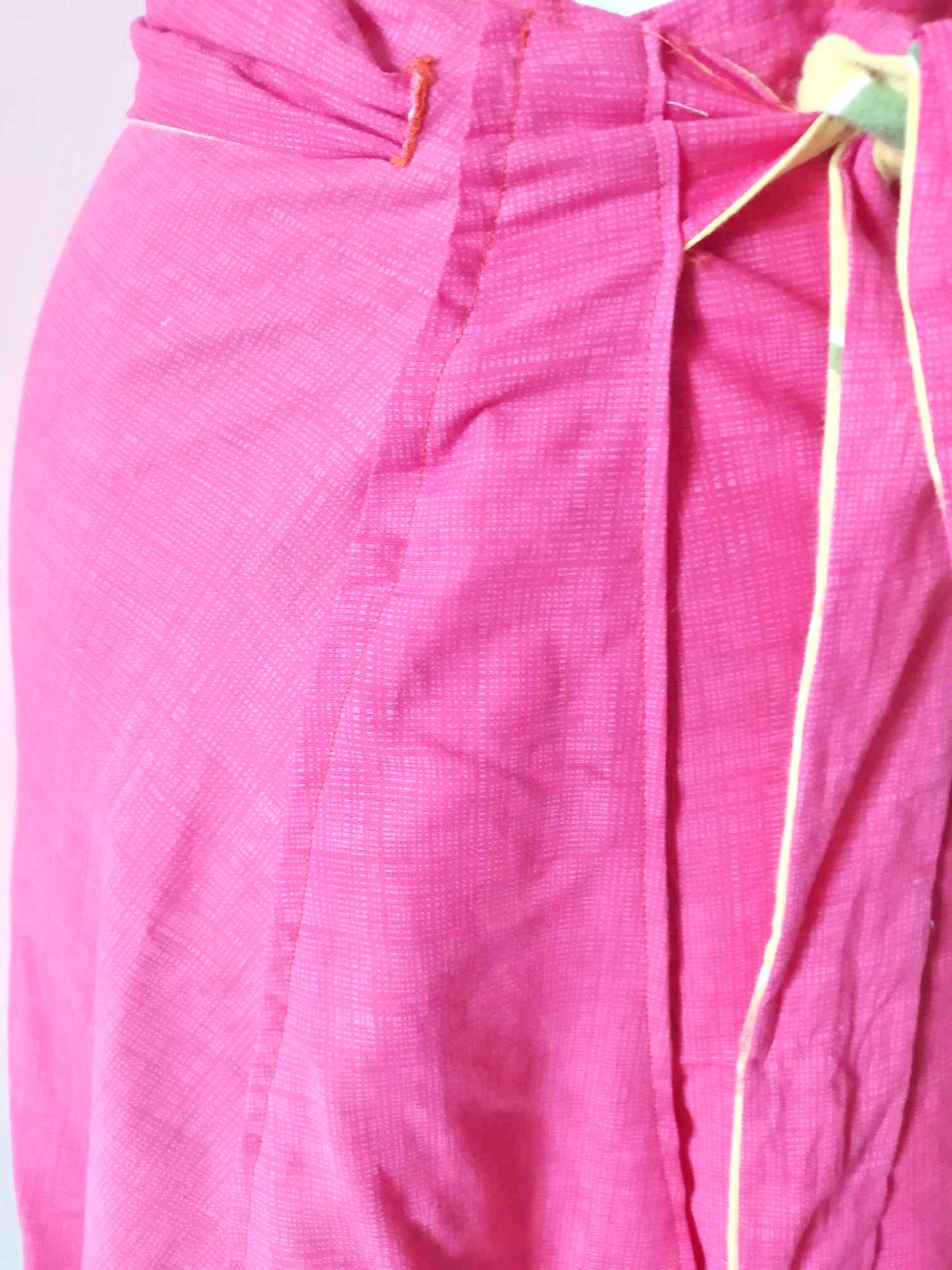 Ensemble fait-main recto-verso rose et jaune tulipe