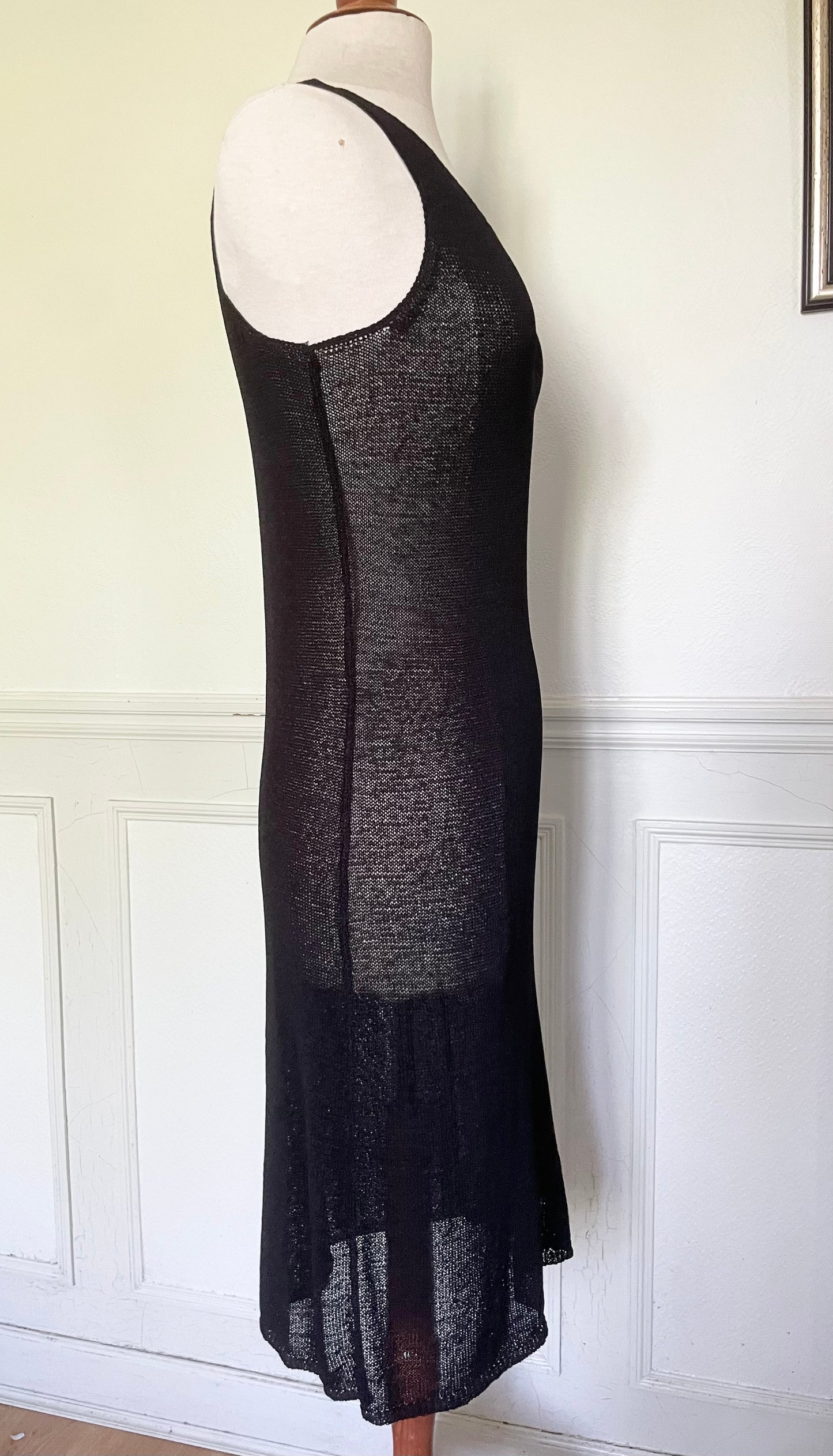 Robe de plage longue noire transparente