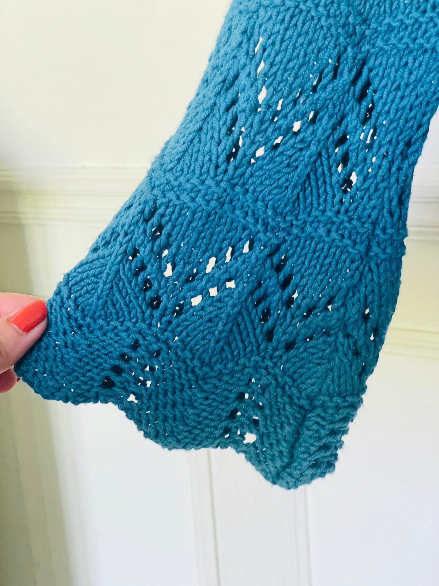 Gilet bleu en crochet 100% coton
