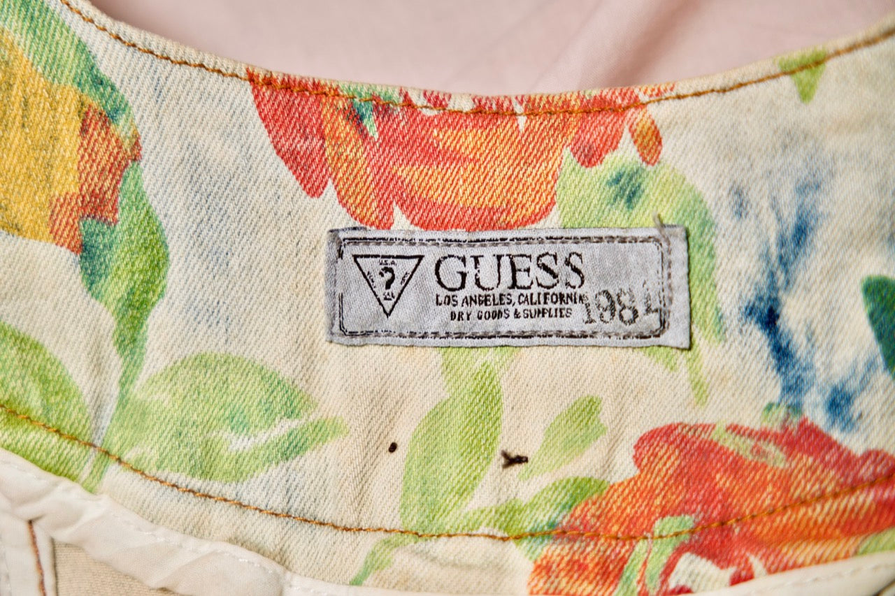 Top fleuri vert et orangé GUESS