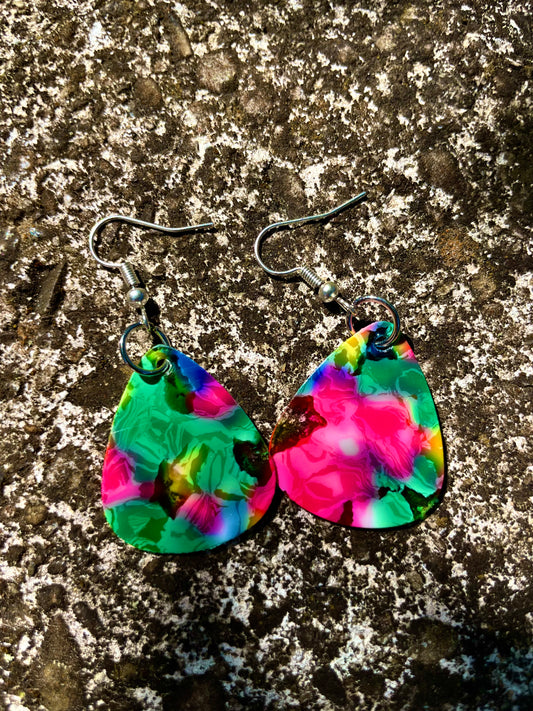 Boucles d’oreilles médiator multicolore 🍸