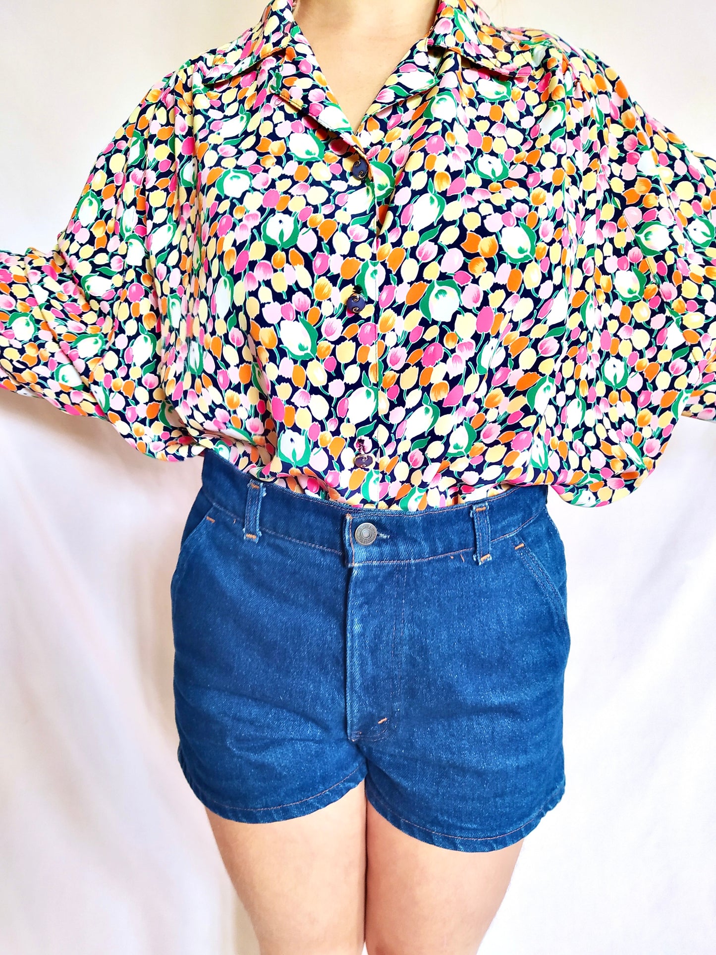 Chemise ultra large fleurie
