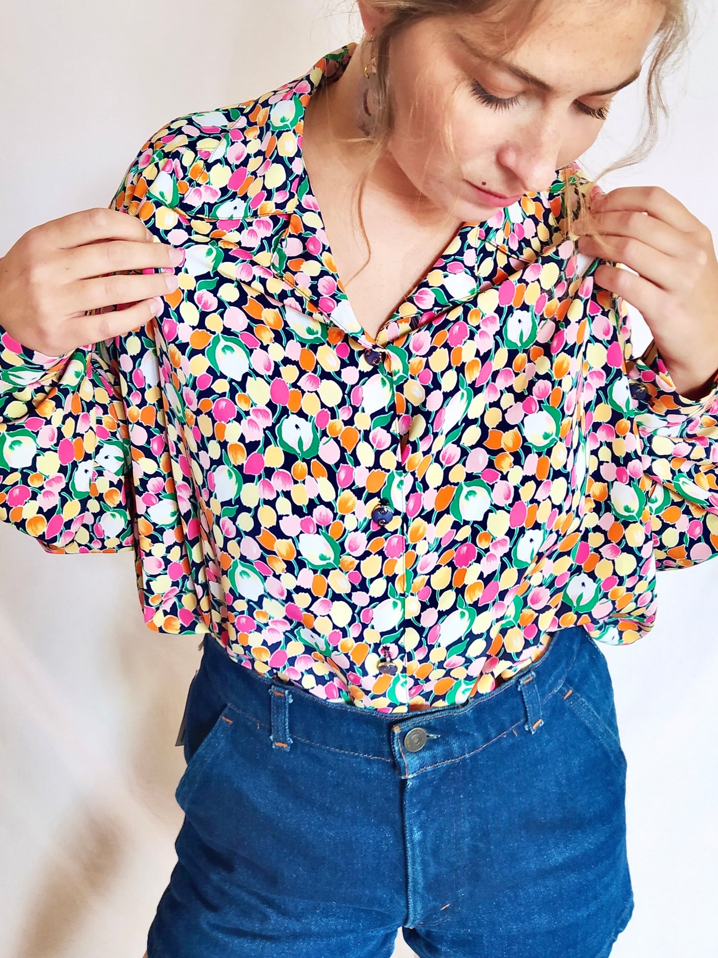Chemise ultra large fleurie