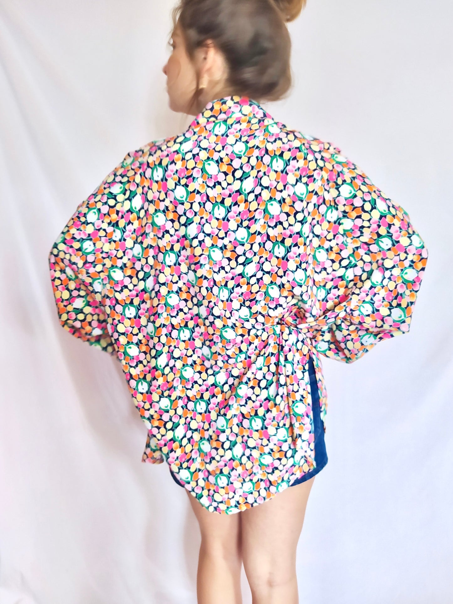 Chemise ultra large fleurie
