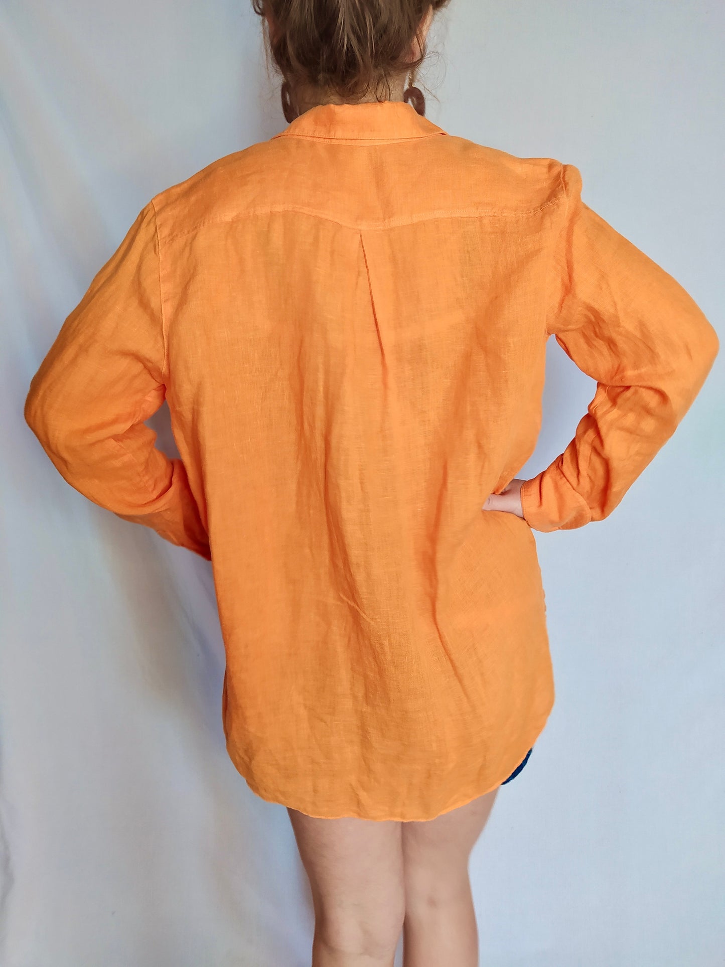 Chemise en lin orange MASSIMO DUTTI
