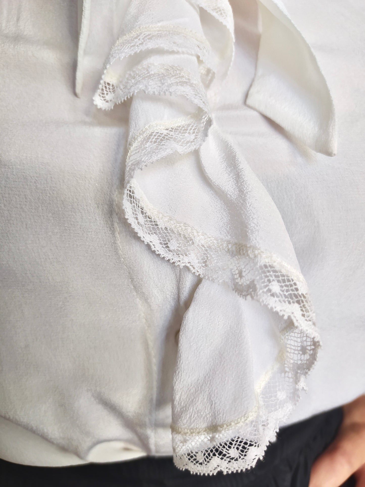 Chemise blanche dentelle 100% soie PABLO