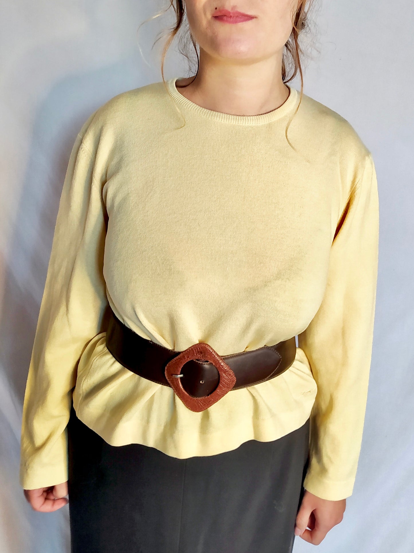 Pull manches longues jaune clair MAURICE ABOT
