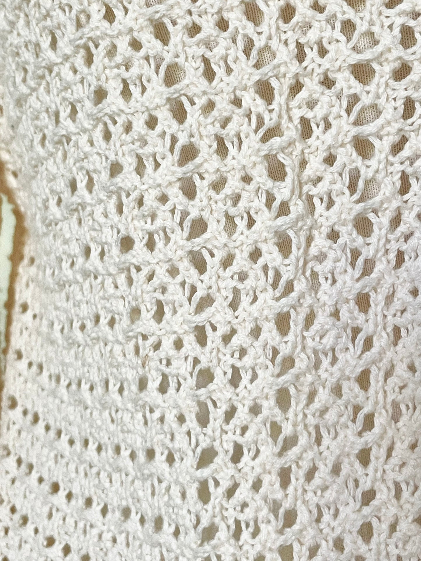 Gilet crocheté écru