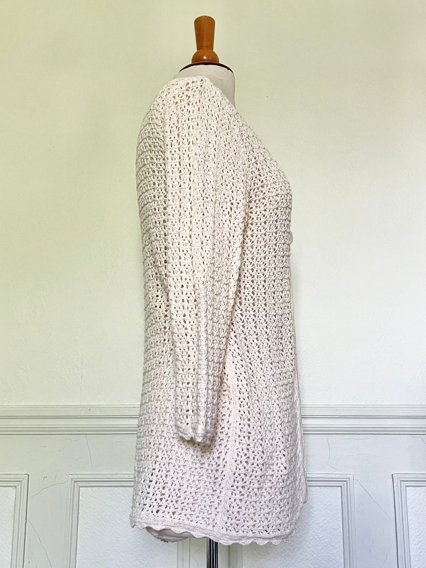 Gilet crocheté écru