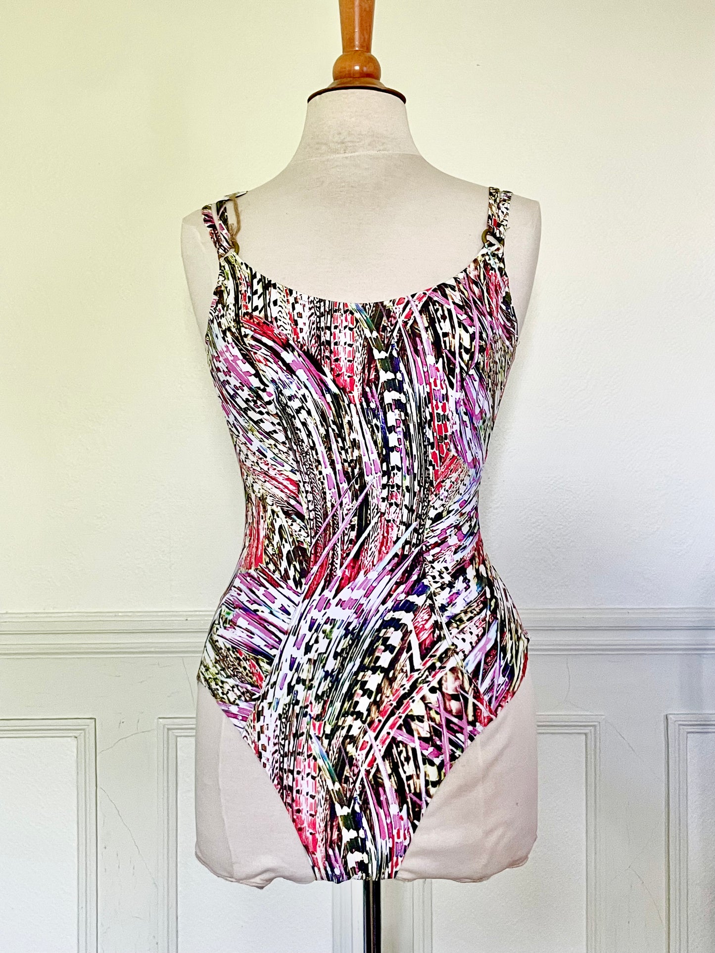 Maillot de bain strié multicolore dos nu LIDÉA