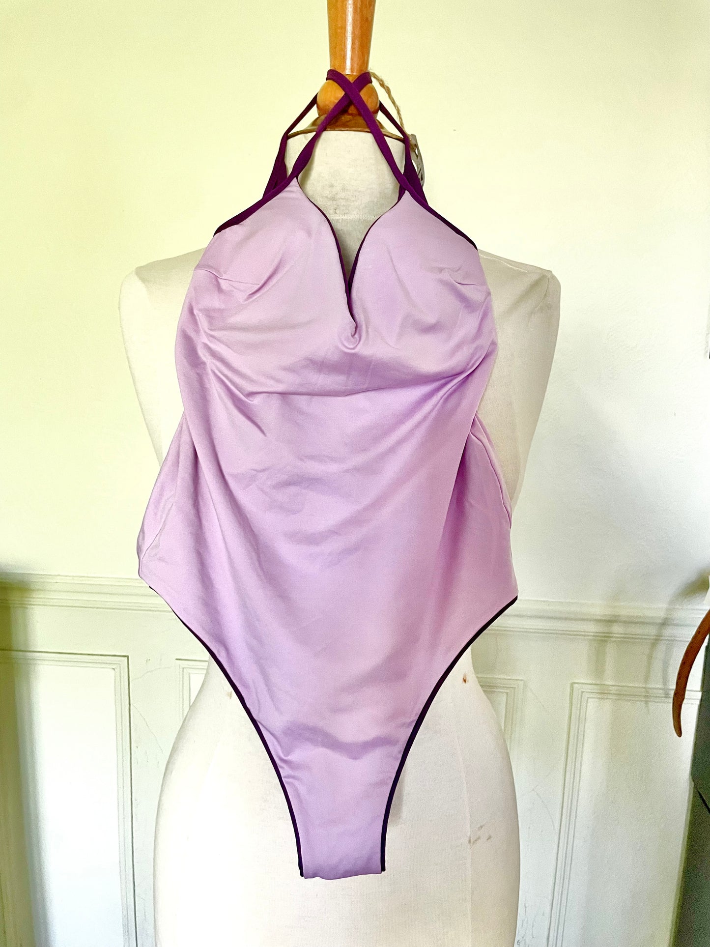 Maillot de bain violet dos nu LA PERLA
