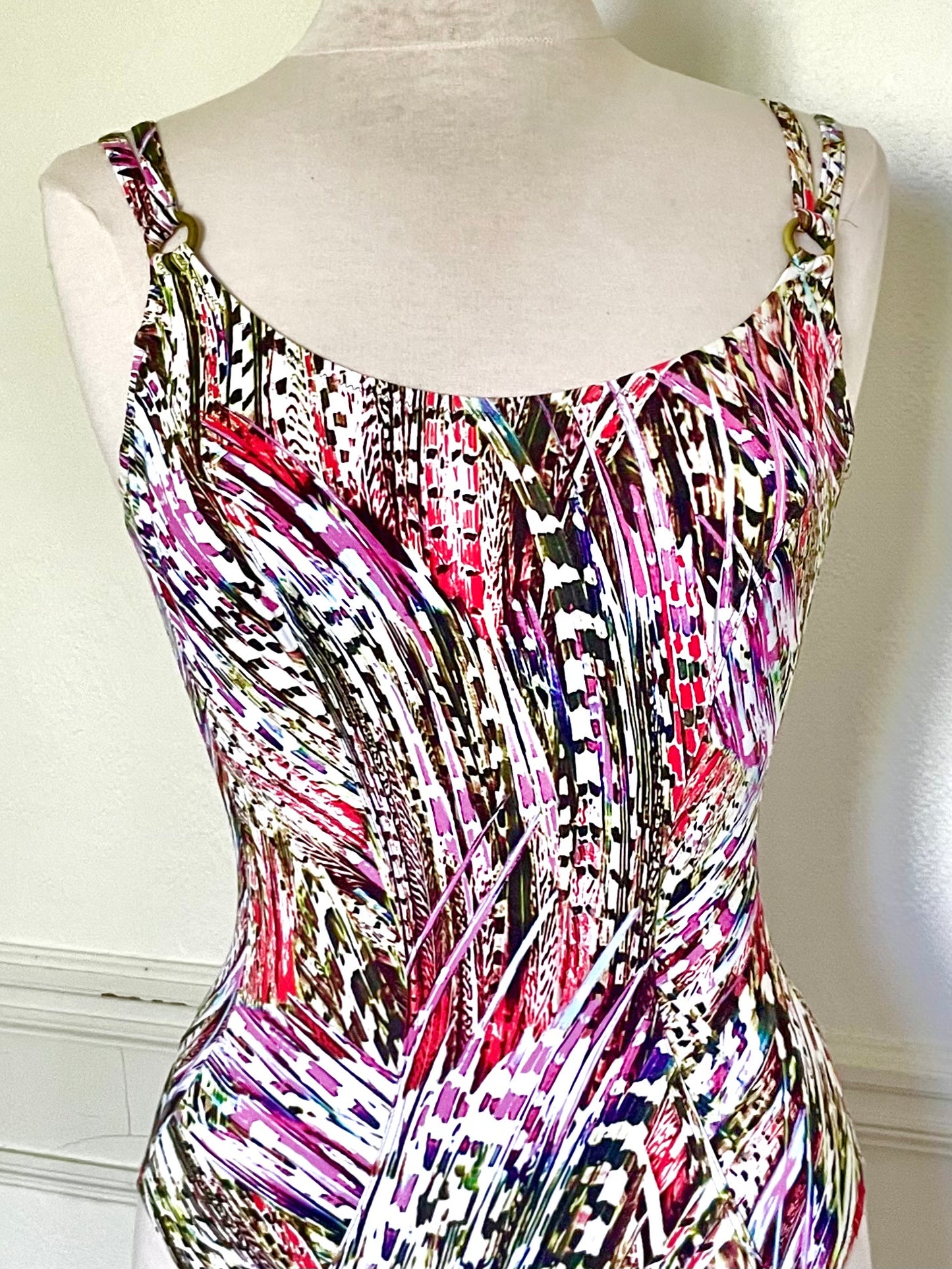 Maillot de bain strié multicolore dos nu LIDÉA