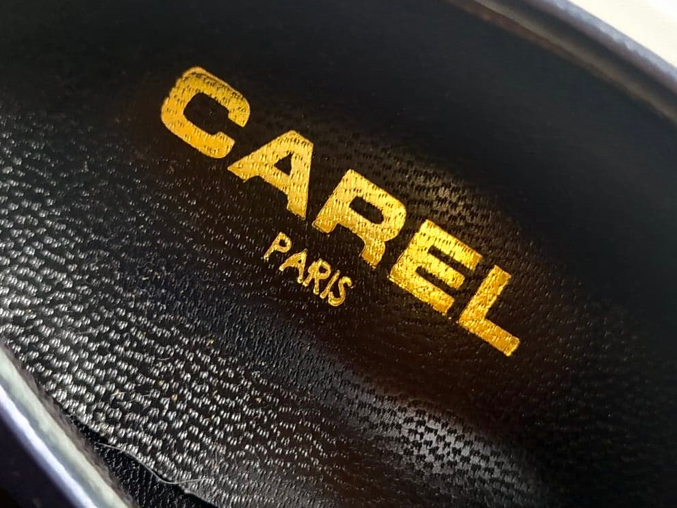 chaussures de ville femme derbies marque carel cuir nubuck bleu marine occasion moins cher taille 40 pret a porte femme seconde main accessoires hiver semelle crantées epaisse lacet neuves neuf pas cher