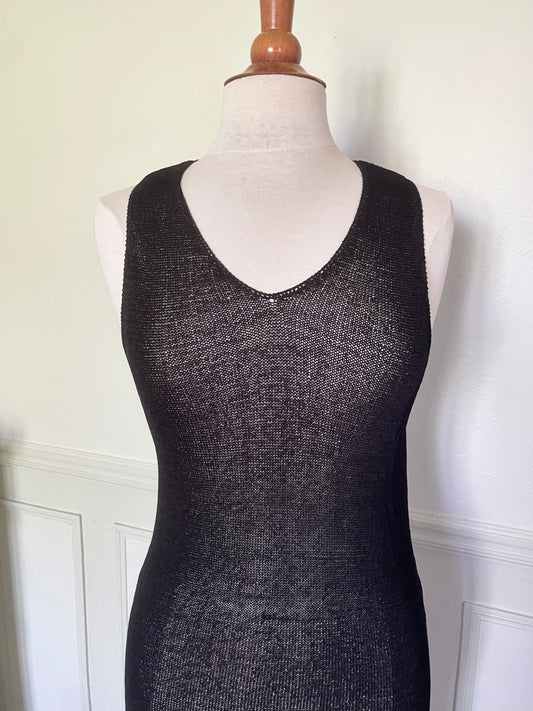 Robe de plage longue noire transparente