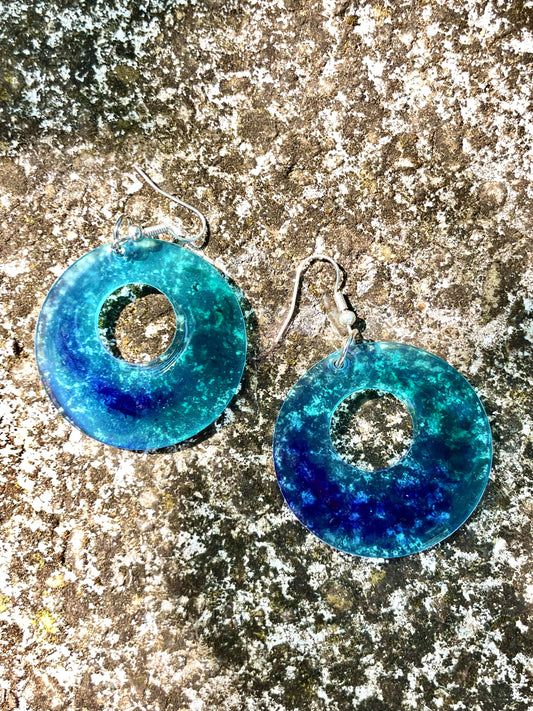 Boucles d’oreilles AZUR mélange de bleu outre-mer 🌊