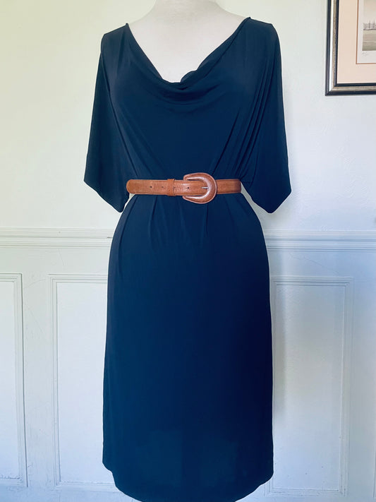 Robe Agnès B occasion vintage bleue marine chic oversize confortable