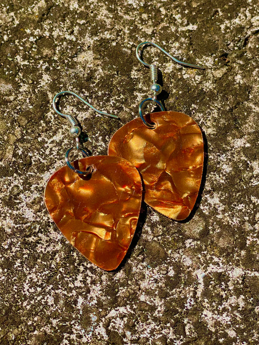 Boucles d’oreilles médiator marron irisé 🐪