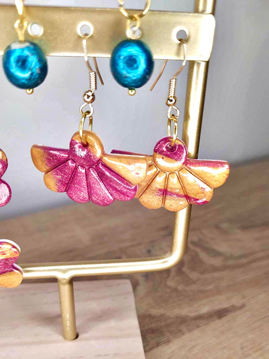 Boucles d'oreilles marguerites zébrées