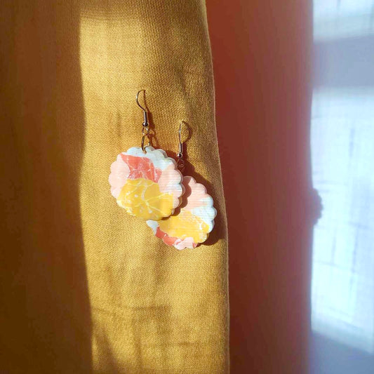 Boucles d'oreilles fleurs rondes