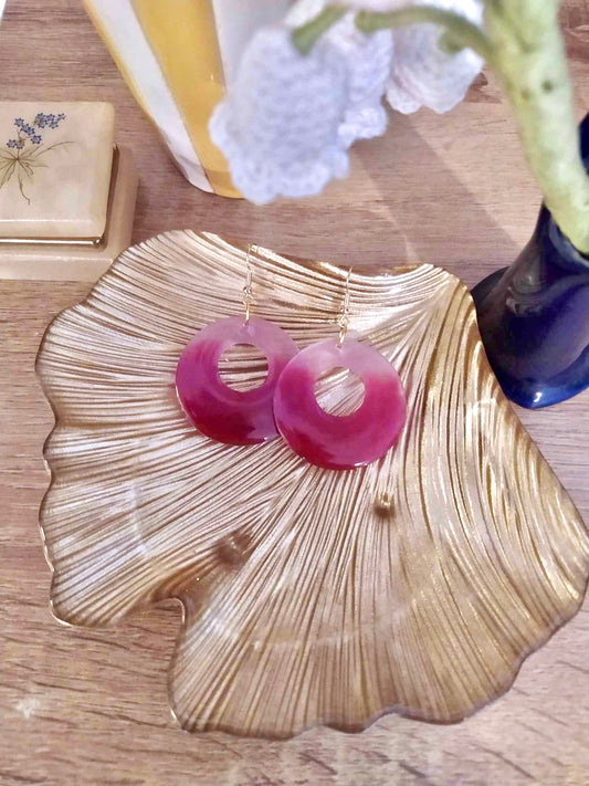 Boucles d'oreilles dégradé de roses