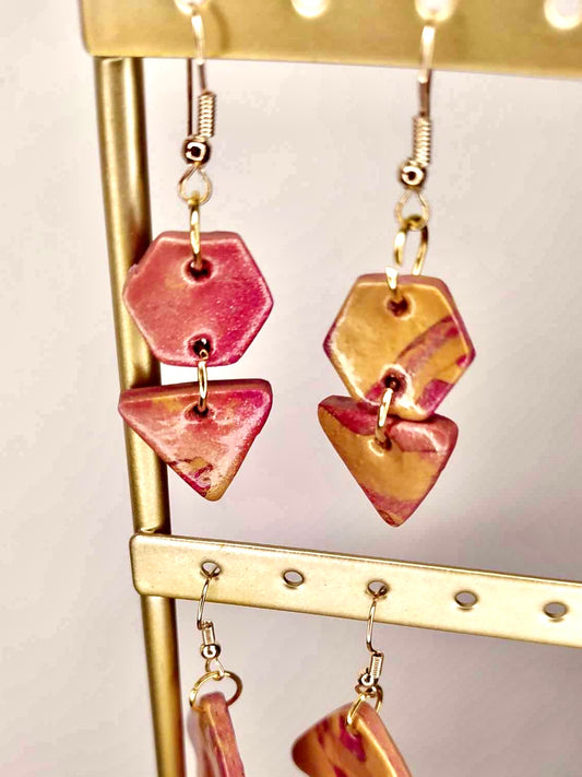 Boucles d'oreilles géométrique dégradé de couleurs