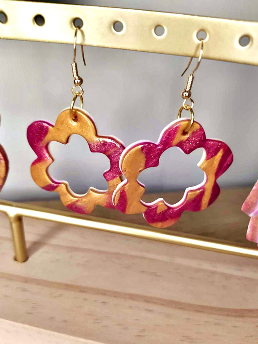 Boucles d'oreilles 60's fleurs