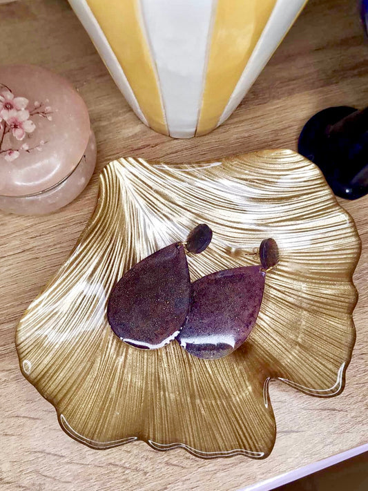 Boucles d'oreilles larme pailletée