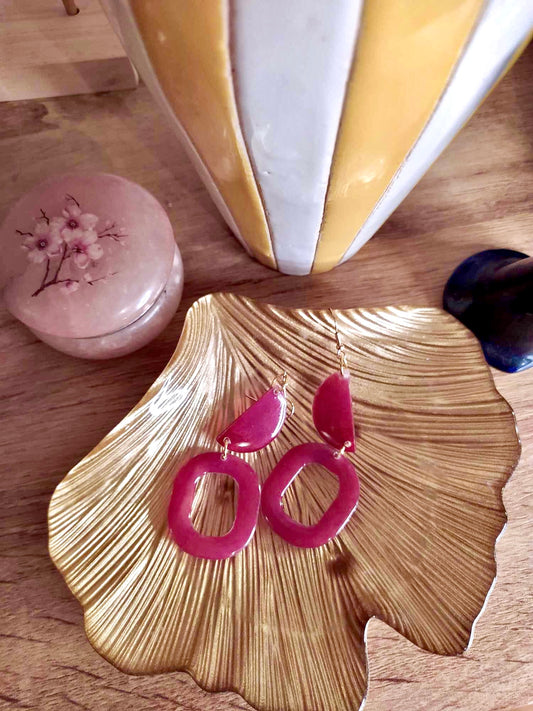 Boucles d'oreilles dégradé de roses