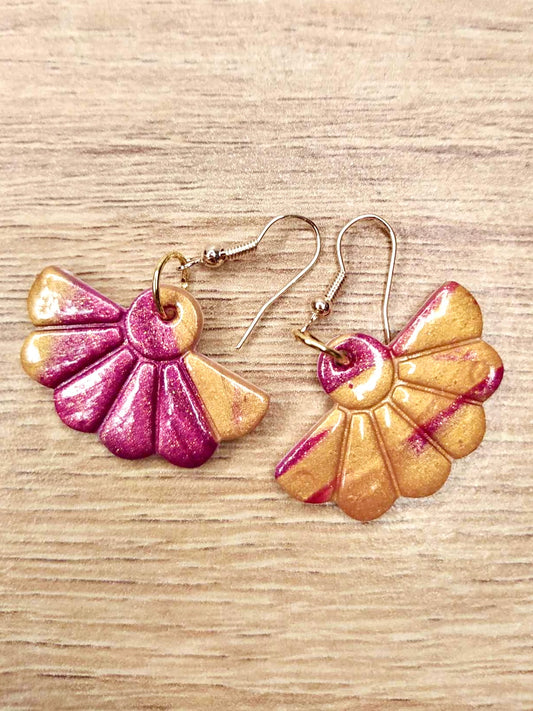 Boucles d'oreilles marguerites zébrées