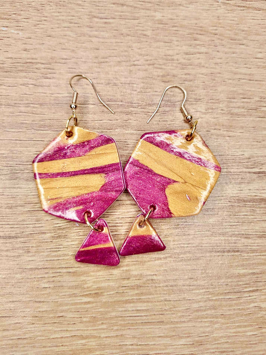 Boucles d'oreilles zébrée géométriques