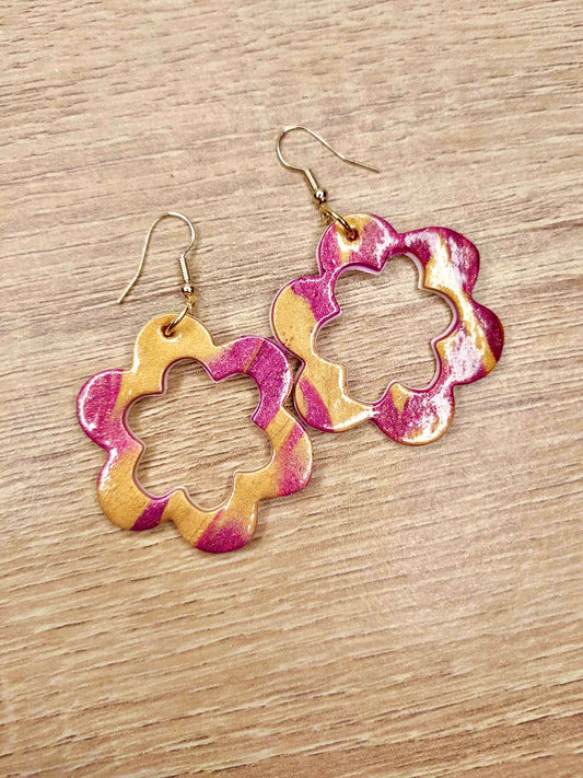 Boucles d'oreilles 60's fleurs