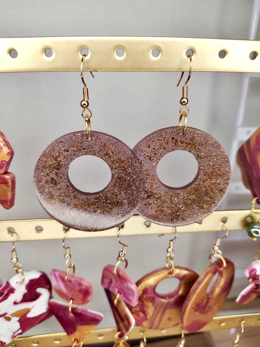 Boucles d'oreilles style 60's pailletées