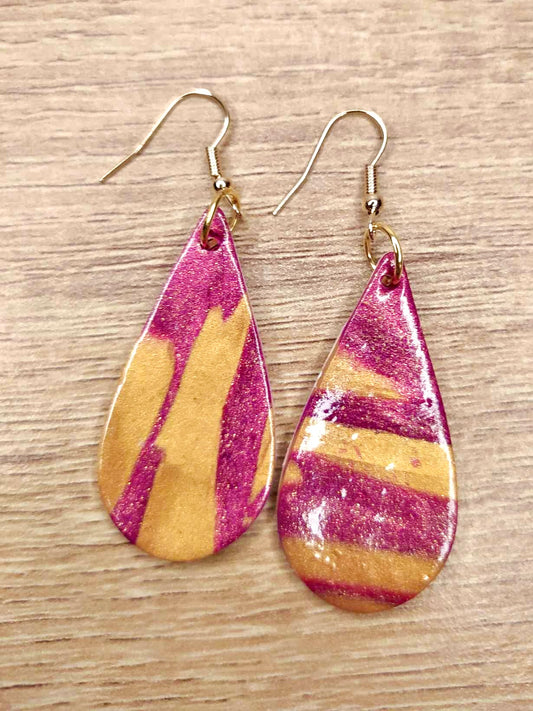 Boucles d'oreilles marbrées larmes