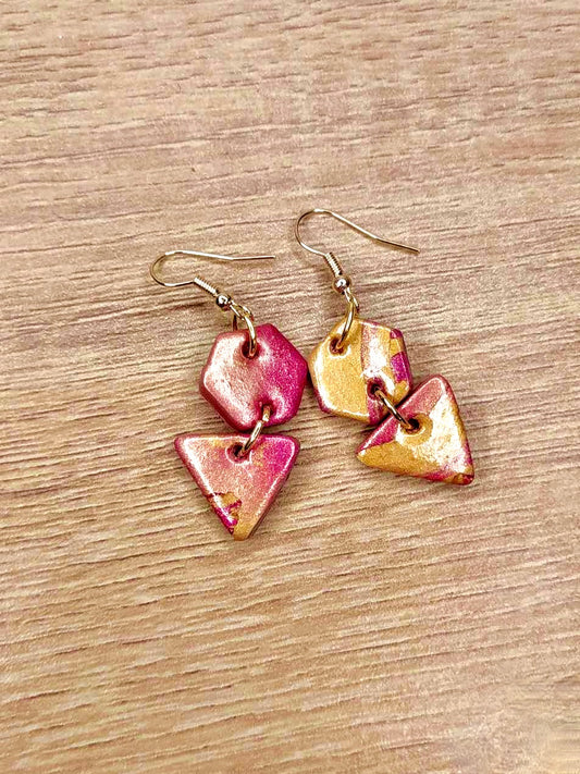 Boucles d'oreilles géométrique dégradé de couleurs