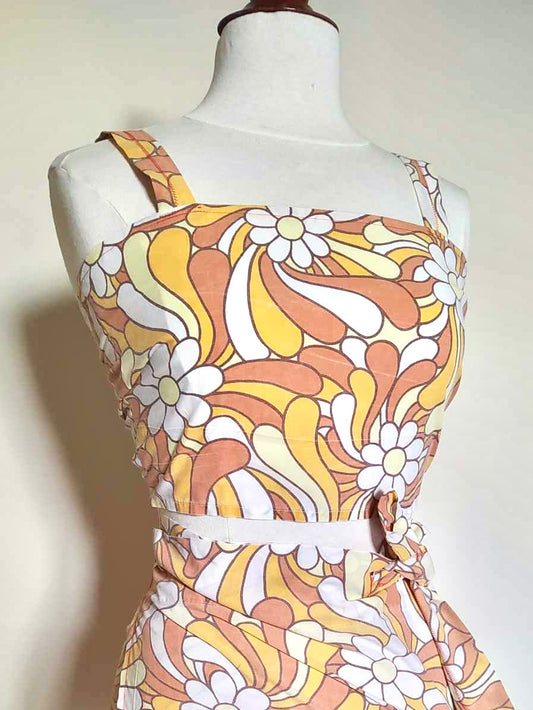 Top fait main dos nu sixties orange