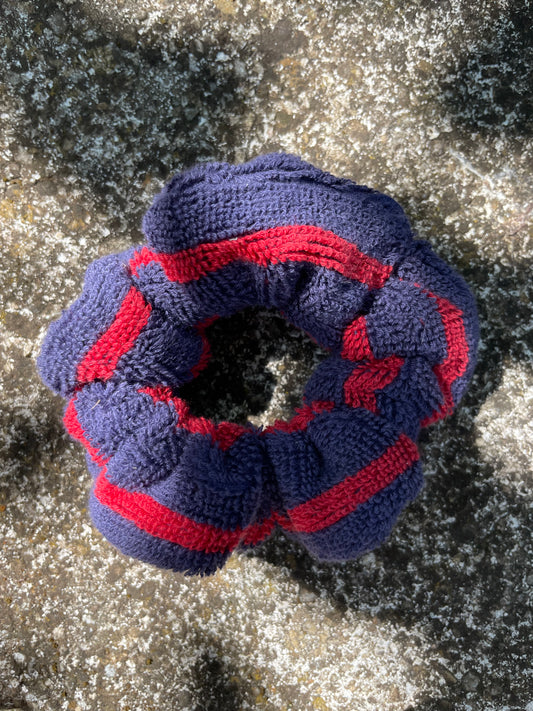 Chouchou rayé rouge et bleu