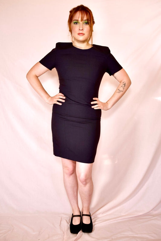 Robe coupe classique bleu marine moulante