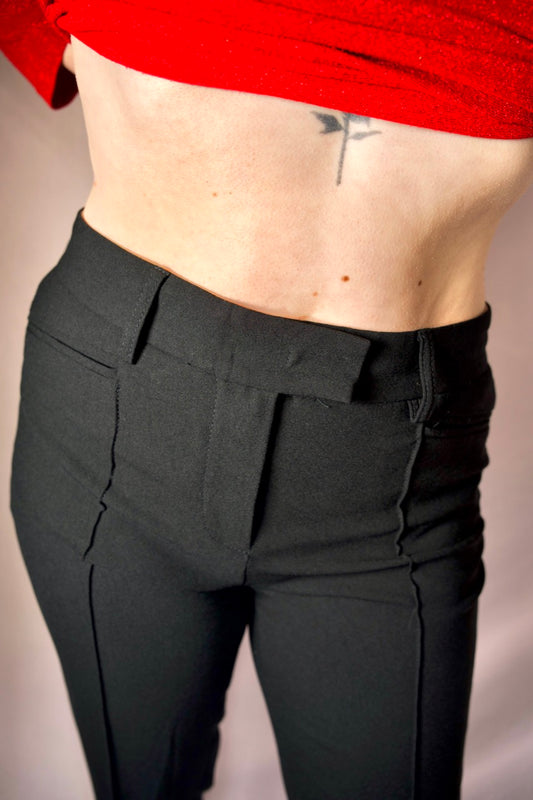 Pantalon noir plissé PABLO