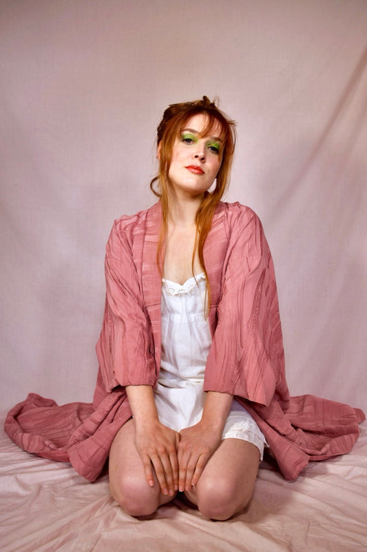 Kimono vintage rose poudré