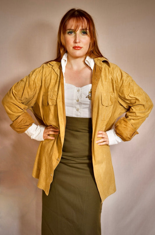 Chemise mixte moutarde