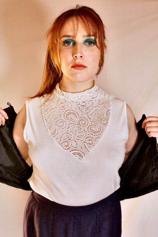 Top sans manche col roulé