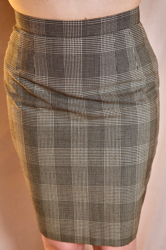 Jupe tube à carreaux