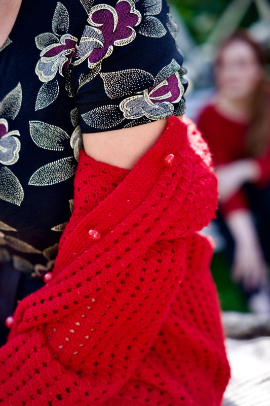 Cardigan rouge dragibus