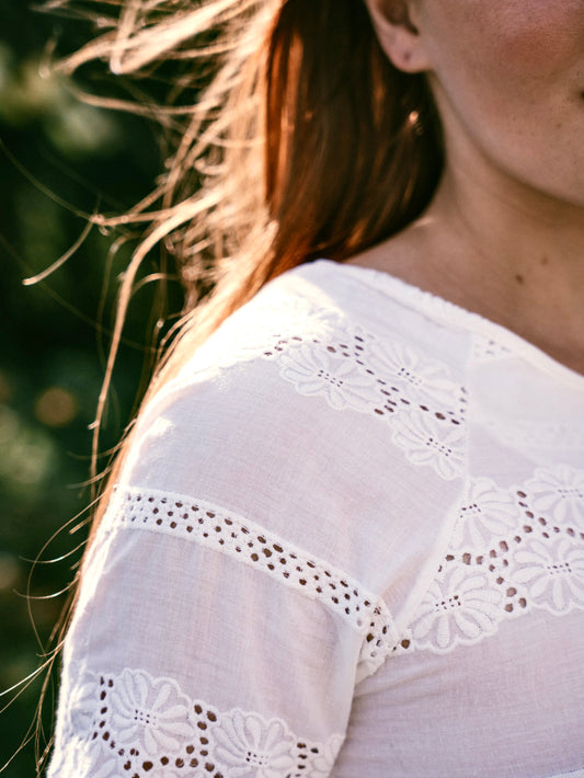 Top blanc broderie anglaise